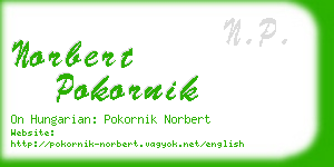 norbert pokornik business card